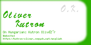 oliver kutron business card